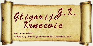 Gligorije Krnčević vizit kartica